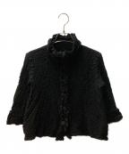 me ISSEY MIYAKEミーイッセイ ミヤケ）の古着「フリルカーディガン」｜ブラック