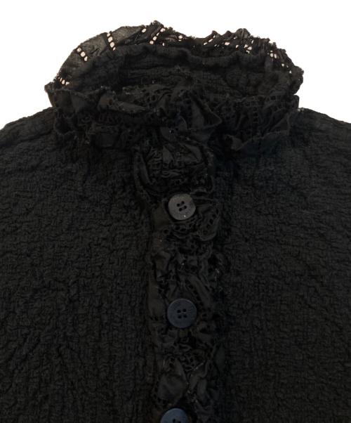 me ISSEY MIYAKE（ミーイッセイ ミヤケ）me ISSEY MIYAKE (ミーイッセイ ミヤケ) フリルカーディガン ブラック サイズ:FREEの古着・服飾アイテム