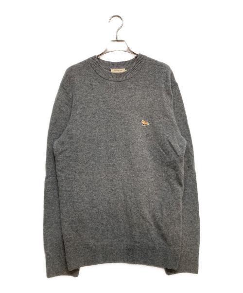 maison kitsune（メゾンキツネ）maison kitsune (メゾンキツネ) ニット グレー サイズ:Lの古着・服飾アイテム