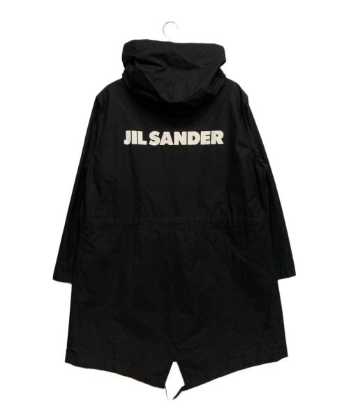JIL SANDER（ジルサンダー）JIL SANDER (ジルサンダー) ワード ローブ バックロゴ フィッシュテール パーカー ブラック サイズ:4646の古着・服飾アイテム