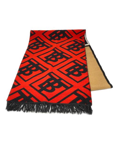 BURBERRY（バーバリー）BURBERRY (バーバリー) SCフットボールマフラー ブラック×レッド サイズ:サイズ詳細参照の古着・服飾アイテム