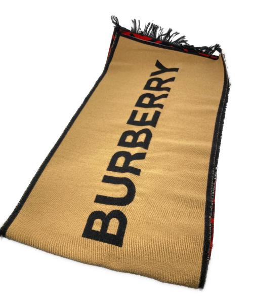 BURBERRY（バーバリー）BURBERRY (バーバリー) SCフットボールマフラー ブラック×レッド サイズ:サイズ詳細参照の古着・服飾アイテム
