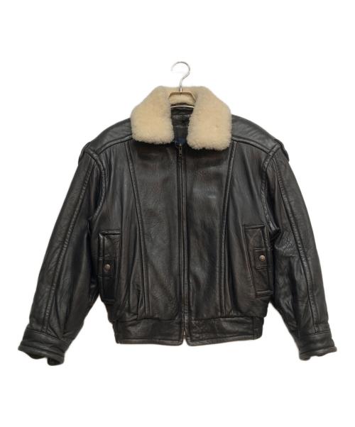 ROBERT COMSTOCK（ロバートコムストック）ROBERT COMSTOCK (ロバートコムストック) ボアカラーレザージャケット ブラック サイズ:Sの古着・服飾アイテム