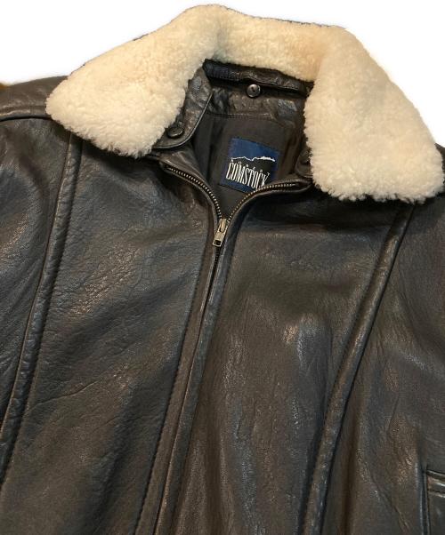 ROBERT COMSTOCK（ロバートコムストック）ROBERT COMSTOCK (ロバートコムストック) ボアカラーレザージャケット ブラック サイズ:Sの古着・服飾アイテム