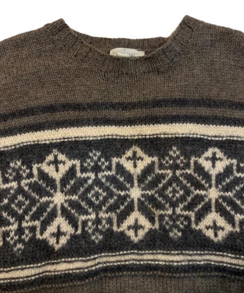 J.CREW（ジェイクルー）J.CREW (ジェイクルー) ノルディック ウール ニット ブラウン サイズ:Lの古着・服飾アイテム