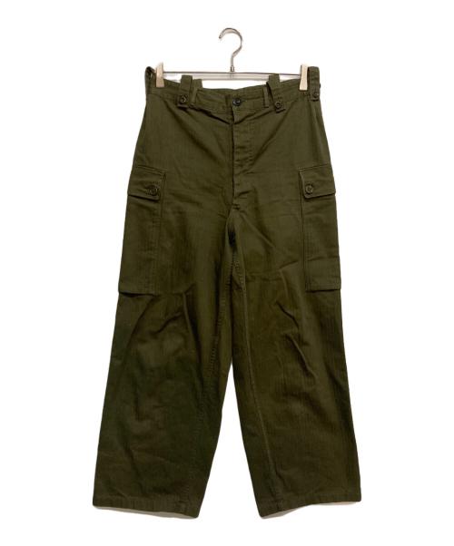 fulugi（古着）fulugi (古着) ヘリンボーン ツイル カーゴ パンツ オリーブ サイズ:82×90の古着・服飾アイテム