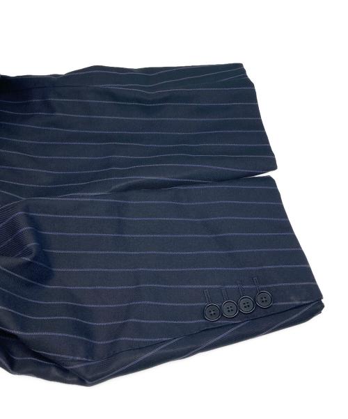 BEAMS F（ビームスエフ）BEAMS F (ビームスエフ) ウール カシミヤ ストライプ セットアップ スーツ ネイビー サイズ:FREEの古着・服飾アイテム