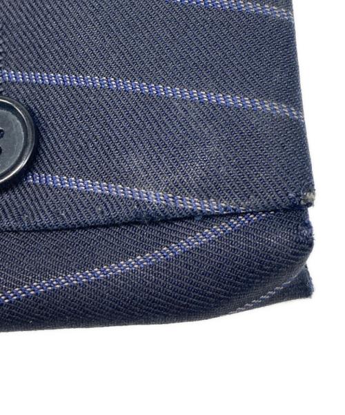 BEAMS F（ビームスエフ）BEAMS F (ビームスエフ) ウール カシミヤ ストライプ セットアップ スーツ ネイビー サイズ:FREEの古着・服飾アイテム