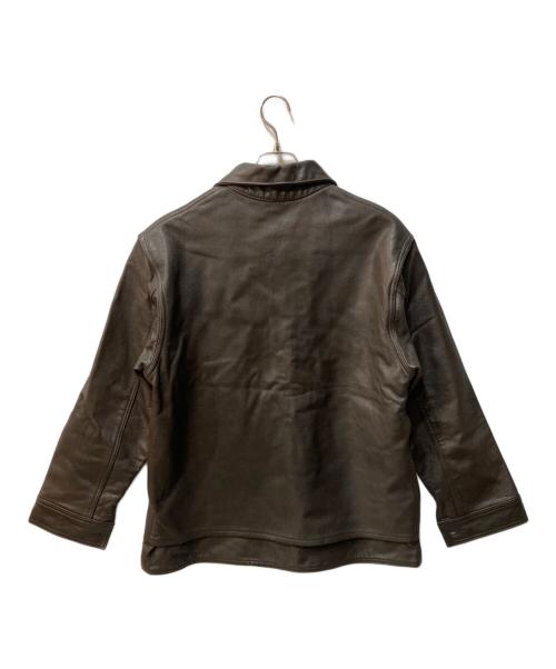 POST O'ALLS（ポストオーバーオールズ）POST O'ALLS (ポストオーバーオールズ) CRUZER 8 goatskin JACKET ブラウン サイズ:ＸＬの古着・服飾アイテム