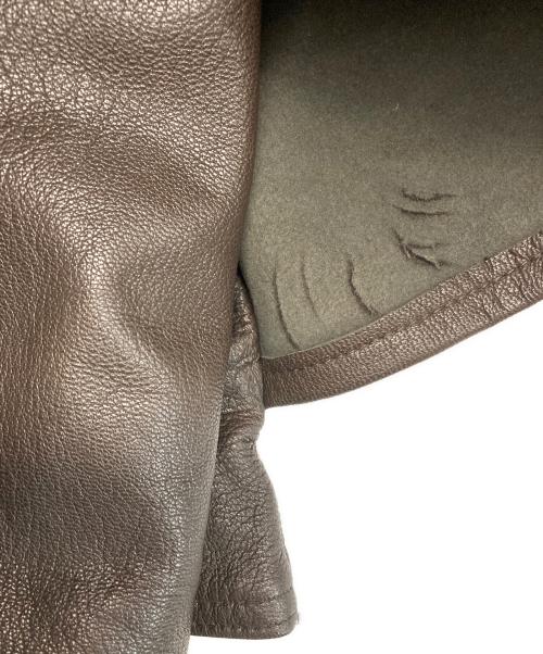 POST O'ALLS（ポストオーバーオールズ）POST O'ALLS (ポストオーバーオールズ) CRUZER 8 goatskin JACKET ブラウン サイズ:ＸＬの古着・服飾アイテム