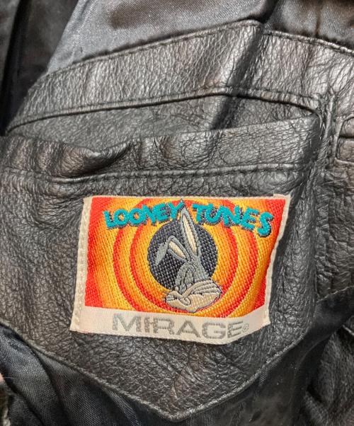 MIRAGE（ミラージュ）MIRAGE (ミラージュ) LOONEY TUNES (ルーニーチューンズ) 90s レザー スタジャン ブラック サイズ:free(詳細寸法参照）の古着・服飾アイテム