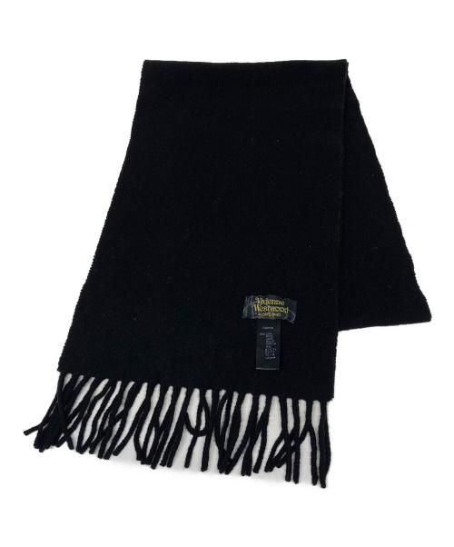 Vivienne Westwood（ヴィヴィアンウエストウッド）Vivienne Westwood (ヴィヴィアンウエストウッド) オーブ刺繍マフラー ブラック サイズ:サイズ詳細参照の古着・服飾アイテム