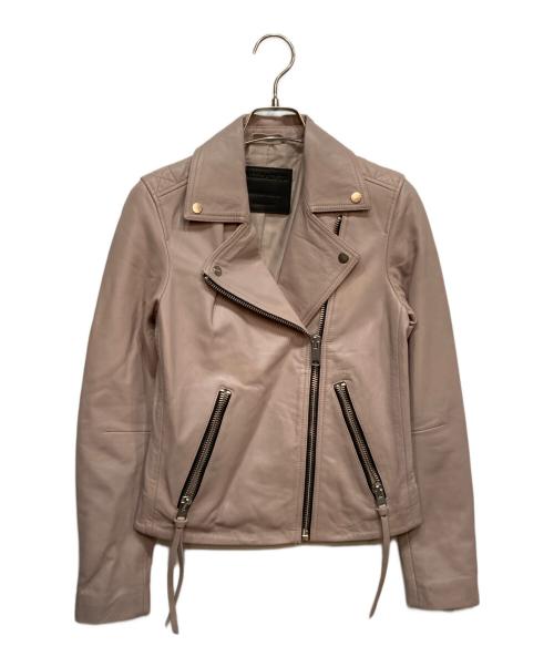 ALL SAINTS（オールセインツ）ALL SAINTS (オールセインツ) ラムレザージャケット ピンク サイズ:Sの古着・服飾アイテム