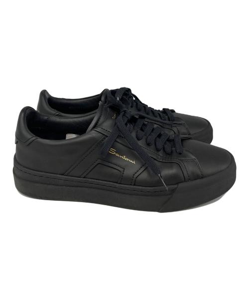 Santoni（サントーニ）Santoni (サントーニ) ダブルバックルディテール スニーカー ブラック サイズ:5の古着・服飾アイテム