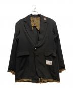 Maison MIHARA YASUHIROメゾン ミハラ ヤスヒロ）の古着「Chambray Satin Oversized Blazer」｜ブラック