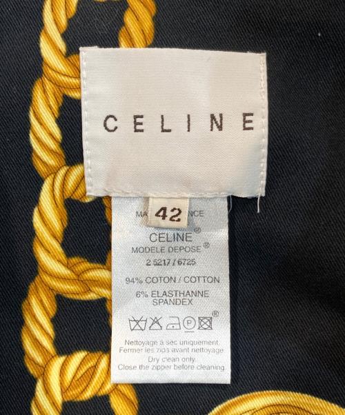CELINE（セリーヌ）CELINE (セリーヌ) マカダム チェーン プリント ジャケット ブラック サイズ:42の古着・服飾アイテム