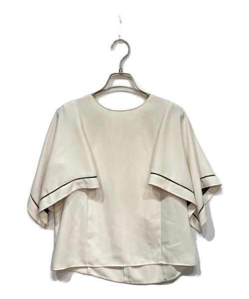 Noble（ノーブル）Noble (ノーブル) ラダーラインケープフレアブラウス ホワイト サイズ:FREEの古着・服飾アイテム