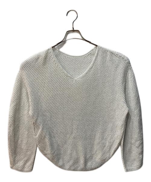 Noble（ノーブル）Noble (ノーブル) ペーパーヤーンカノコ BACK Vプルオーバー ホワイト サイズ:FREEの古着・服飾アイテム