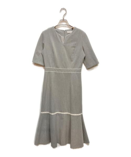 CELFORD（セルフォード）CELFORD (セルフォード) レース 切替 半袖 ワンピース グレー サイズ:38の古着・服飾アイテム