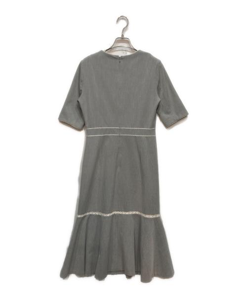 CELFORD（セルフォード）CELFORD (セルフォード) レース 切替 半袖 ワンピース グレー サイズ:38の古着・服飾アイテム