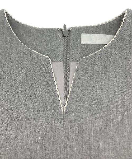 CELFORD（セルフォード）CELFORD (セルフォード) レース 切替 半袖 ワンピース グレー サイズ:38の古着・服飾アイテム