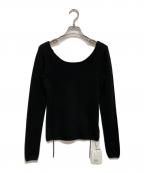 CLANEクラネ）の古着「ARRANGE RIBBON KNIT TOPS」｜ブラック