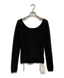CLANE（クラネ）の古着「ARRANGE RIBBON KNIT TOPS」｜ブラック