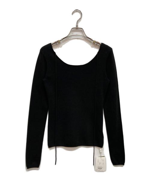 CLANE（クラネ）CLANE (クラネ) ARRANGE RIBBON KNIT TOPS ブラック サイズ:1 未使用品の古着・服飾アイテム