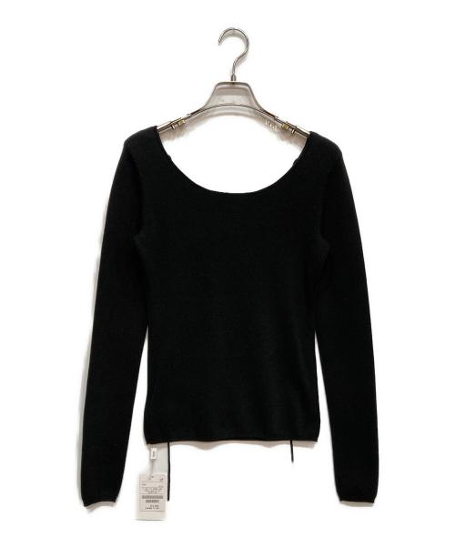 CLANE（クラネ）CLANE (クラネ) ARRANGE RIBBON KNIT TOPS ブラック サイズ:1 未使用品の古着・服飾アイテム