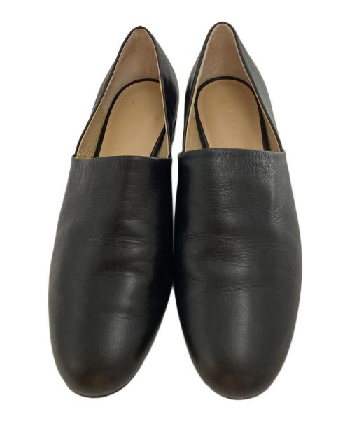 CLANE（クラネ）CLANE (クラネ) SIDE CUT STACKED HEEL FLAT SHOES ブラック サイズ:37の古着・服飾アイテム