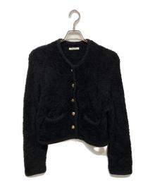 eimy istoire（エイミーイストワール）の古着「TEDDY KNIT JACKET」｜ブラック