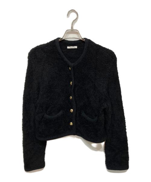 eimy istoire（エイミーイストワール）eimy istoire (エイミーイストワール) TEDDY KNIT JACKET ブラック サイズ:FREEの古着・服飾アイテム