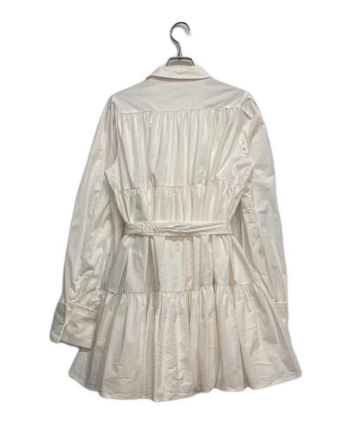 eimy istoire（エイミーイストワール）eimy istoire (エイミーイストワール) ボリュームティアード ミニワンピース ホワイト サイズ:FREEの古着・服飾アイテム