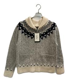 the Barnnet（ザ バーネット）の古着「Nordic Zip-Up Knit Cardigan」｜グレー