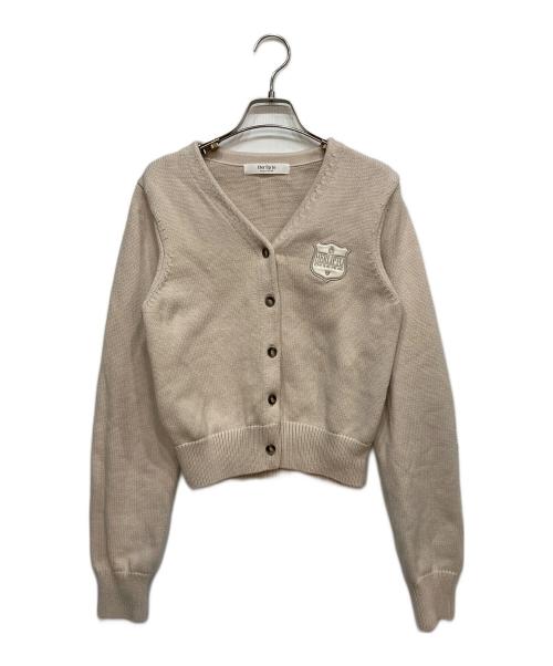 HER LIP TO（ハーリップトゥ）HER LIP TO (ハーリップトゥ) Be Mine Emblem Knit Cardigan ベージュ サイズ:Fの古着・服飾アイテム