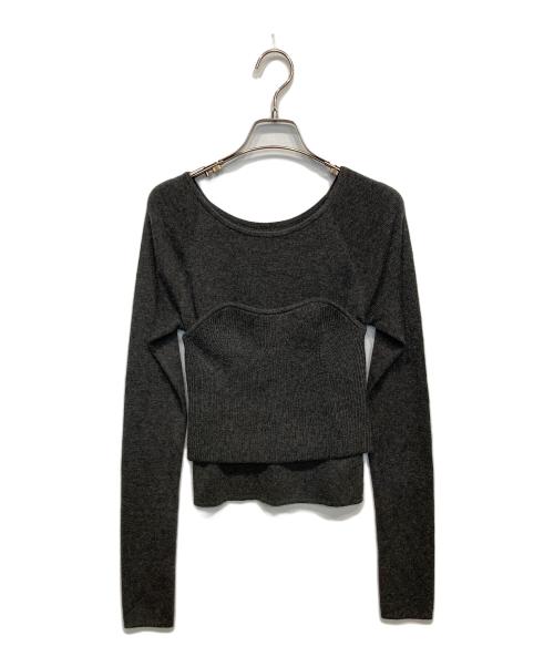 CLANE（クラネ）CLANE (クラネ) BUSTIER SET KNIT TOPS グレー サイズ:1の古着・服飾アイテム