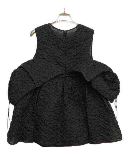 CECILIE BAHNSEN（セシリーバンセン）CECILIE BAHNSEN (セシリーバンセン) SILKE TOP オープンショルダーパフスリーブブラウス ブラック サイズ:UK8 US4の古着・服飾アイテム