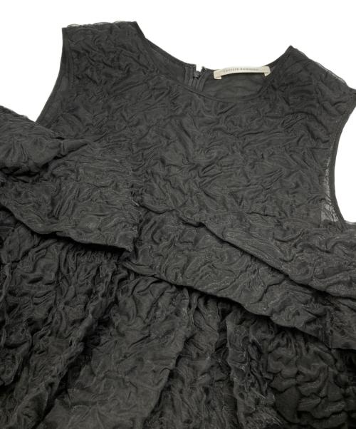 CECILIE BAHNSEN（セシリーバンセン）CECILIE BAHNSEN (セシリーバンセン) SILKE TOP オープンショルダーパフスリーブブラウス ブラック サイズ:UK8 US4の古着・服飾アイテム