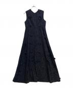 ESTNATIONエストネーション）の古着「フラワー3Dエンブロイダリーワンピース」｜ネイビー