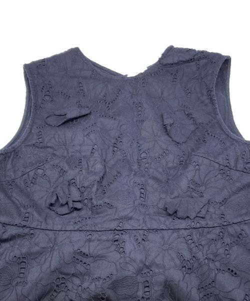 ESTNATION（エストネーション）ESTNATION (エストネーション) フラワー3Dエンブロイダリーワンピース ネイビー サイズ:36の古着・服飾アイテム