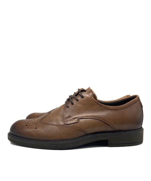 ECCO（エコー）ECCO (エコー) メダリオンウィングチップシューズ ブラウン サイズ:24.5cmの古着・服飾アイテム