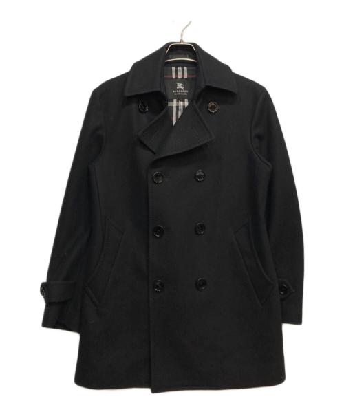 BURBERRY BLACK LABEL（バーバリーブラックレーベル）BURBERRY BLACK LABEL (バーバリーブラックレーベル) カシミヤブレンド Pコート ブラック サイズ:Mの古着・服飾アイテム