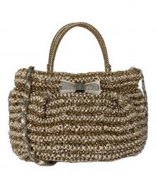 ANTEPRIMA（アンテプリマ）の古着「クリスタッロフィオッコ ワイヤーバッグ」｜ベージュ