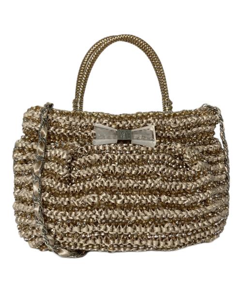 ANTEPRIMA（アンテプリマ）ANTEPRIMA (アンテプリマ) クリスタッロフィオッコ ワイヤーバッグ ベージュ サイズ:サイズ詳細参照の古着・服飾アイテム