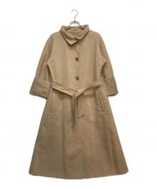 MaxMara（マックスマーラ）の古着「カシミヤベルテッドロングコート」｜ブラウン