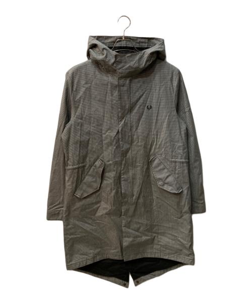 FRED PERRY（フレッドペリー）FRED PERRY (フレッドペリー) 千鳥柄モッズコート グレー サイズ:Lの古着・服飾アイテム