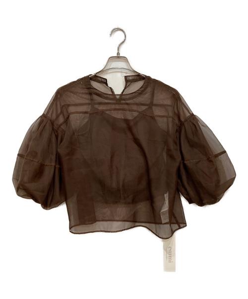 emmi（エミ）emmi (エミ) eco キャミ付き シアートップス ブラウン サイズ:Fの古着・服飾アイテム