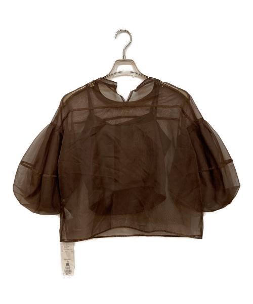 emmi（エミ）emmi (エミ) eco キャミ付き シアートップス ブラウン サイズ:Fの古着・服飾アイテム