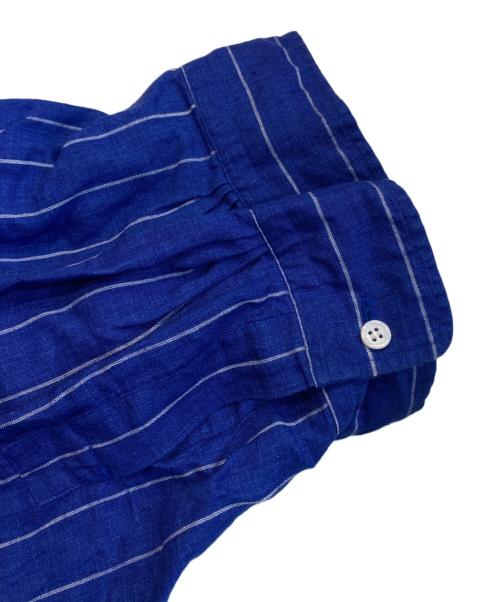 DRAWER（ドゥロワー）DRAWER (ドゥロワー) ストライプ スタンドシャツ ドレス ブルー サイズ:Sの古着・服飾アイテム