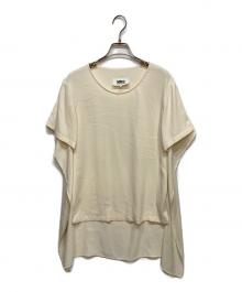 MM6 Maison Margiela（エムエムシックスメゾンマルジェラ）の古着「スリット ロングブラウス」｜ホワイト